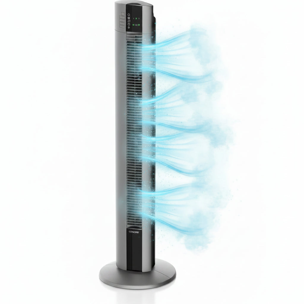 Cendre Luxe 48-Inch Oscillating Tower Fan with Remote, 3 Speeds