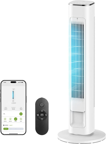 Cendre 36-Inch Smart Tower Fan with WiFi, Voice Control & 90° Oscillation