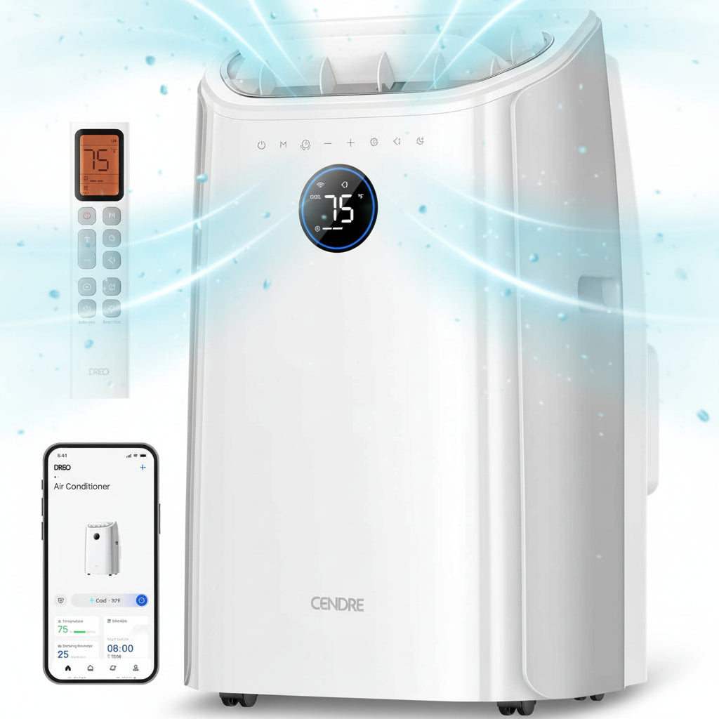 Cendre 12,000 BTU Smart Portable Air Conditioner, Quiet Operation