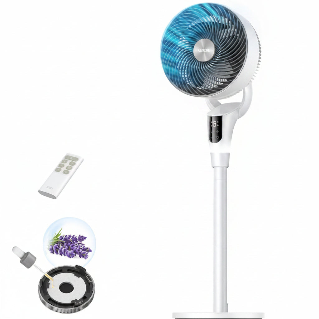 Cendre Max Quiet Oscillating Fan with 8 Speeds & Adjustable Tilt