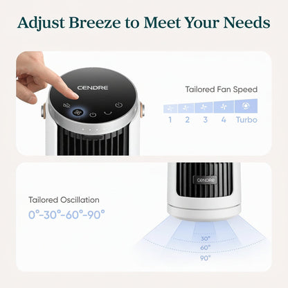 Cendre Quiet 5-Speed Oscillating Tower Fan with Remote