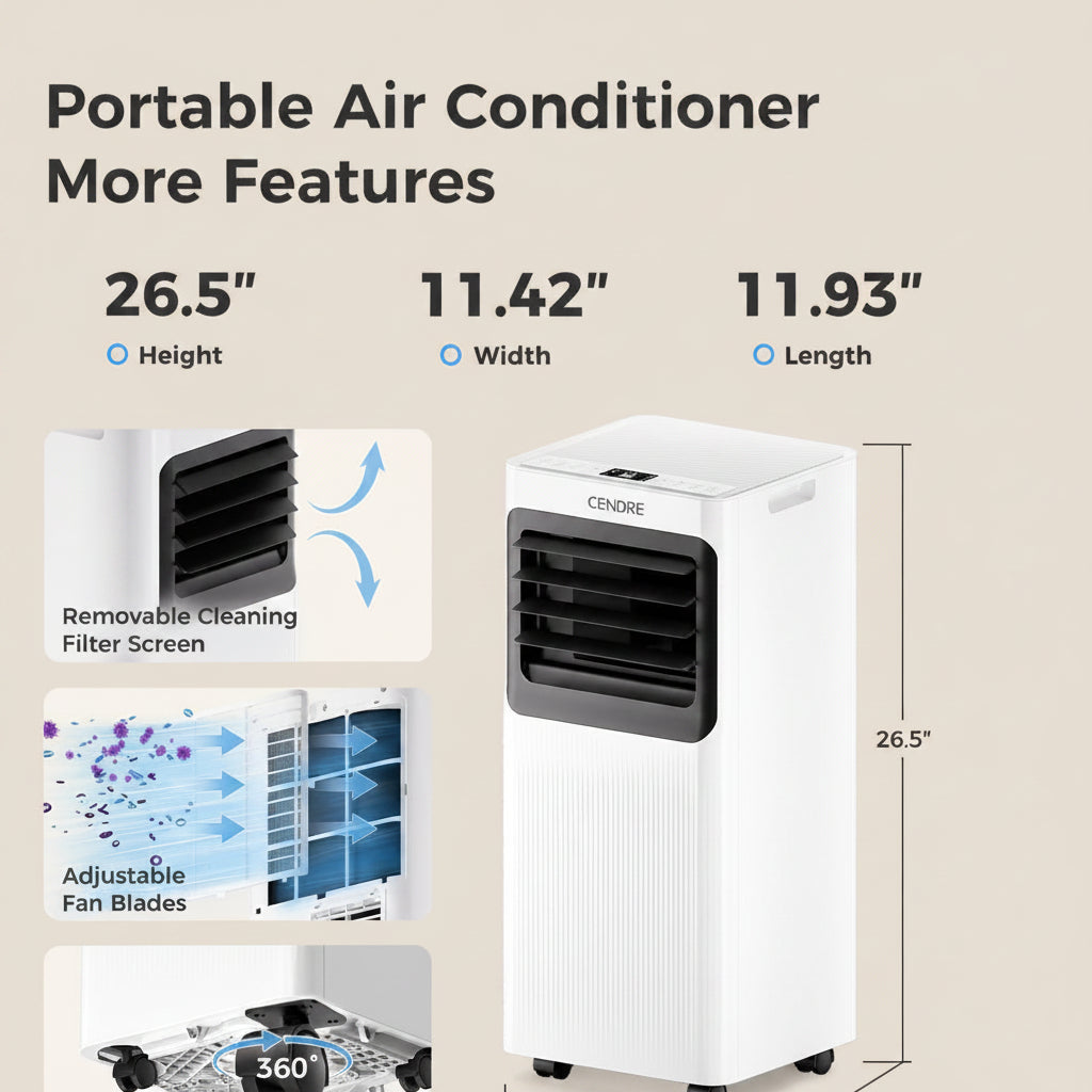Cendre Pro 16,000 BTU 5-in-1 WiFi Portable Air Conditioner