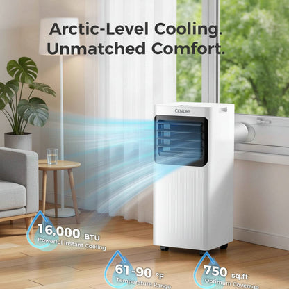 Cendre Pro 16,000 BTU 5-in-1 WiFi Portable Air Conditioner