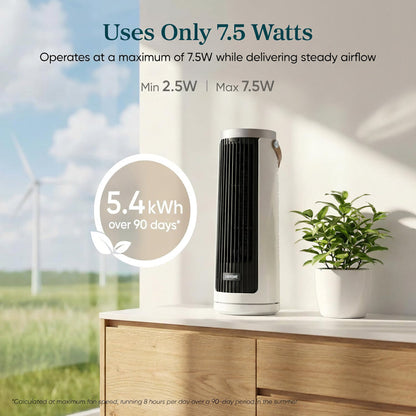 Cendre Quiet 5-Speed Oscillating Tower Fan with Remote