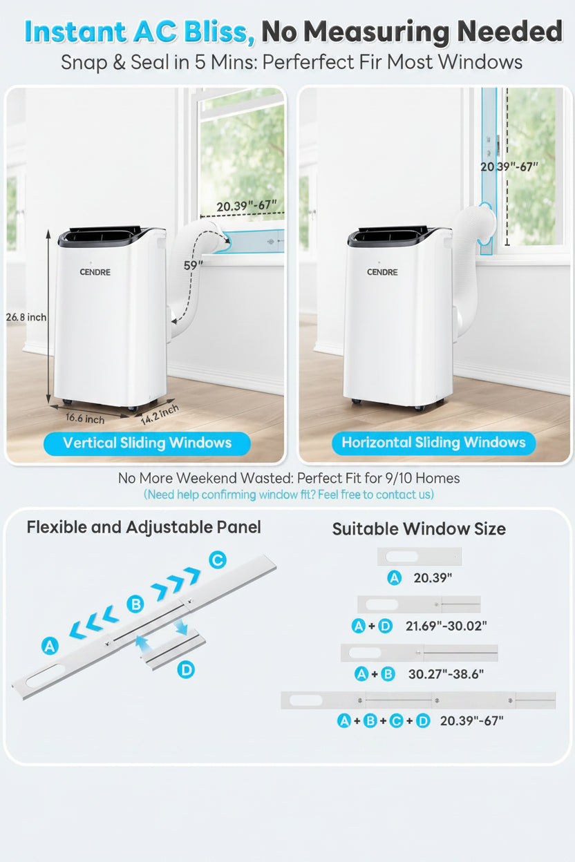 Cendre 14,000 BTU Smart Portable Air Conditioner with WiFi & Remote