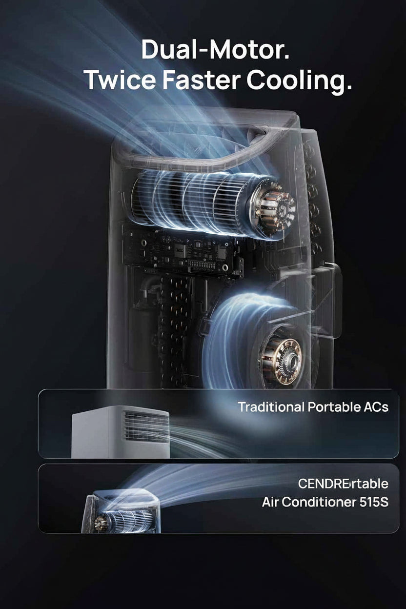 Cendre 12,000 BTU Smart Portable Air Conditioner, Quiet Operation