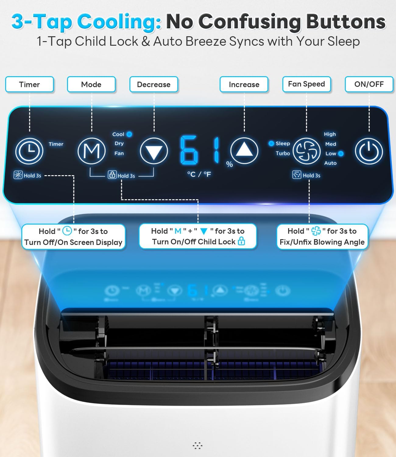 Cendre 14,000 BTU Smart Portable Air Conditioner with WiFi & Remote