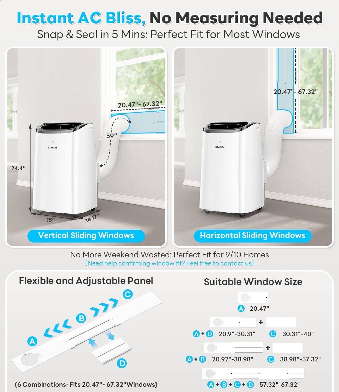 Cendre Max 12,000 BTU Quiet Portable AC for Rooms up to 550 Sq. Ft.