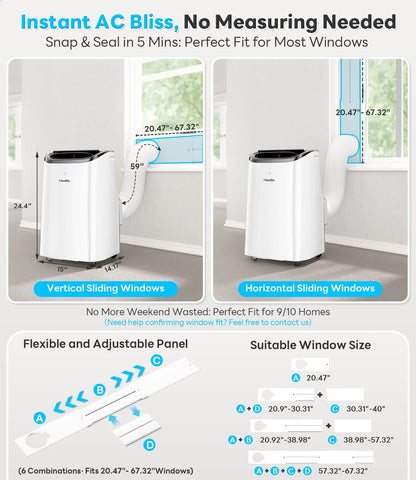 Cendre Max 12,000 BTU Quiet Portable AC for Rooms up to 550 Sq. Ft.