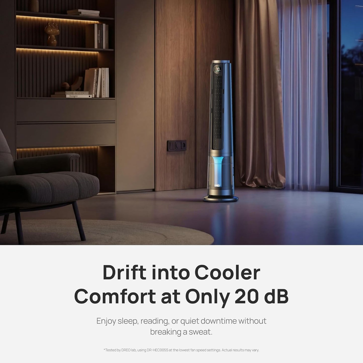 Cendre TurboCool Smart Misting Fan, 10°F Cooling & 34 ft/s Airflow