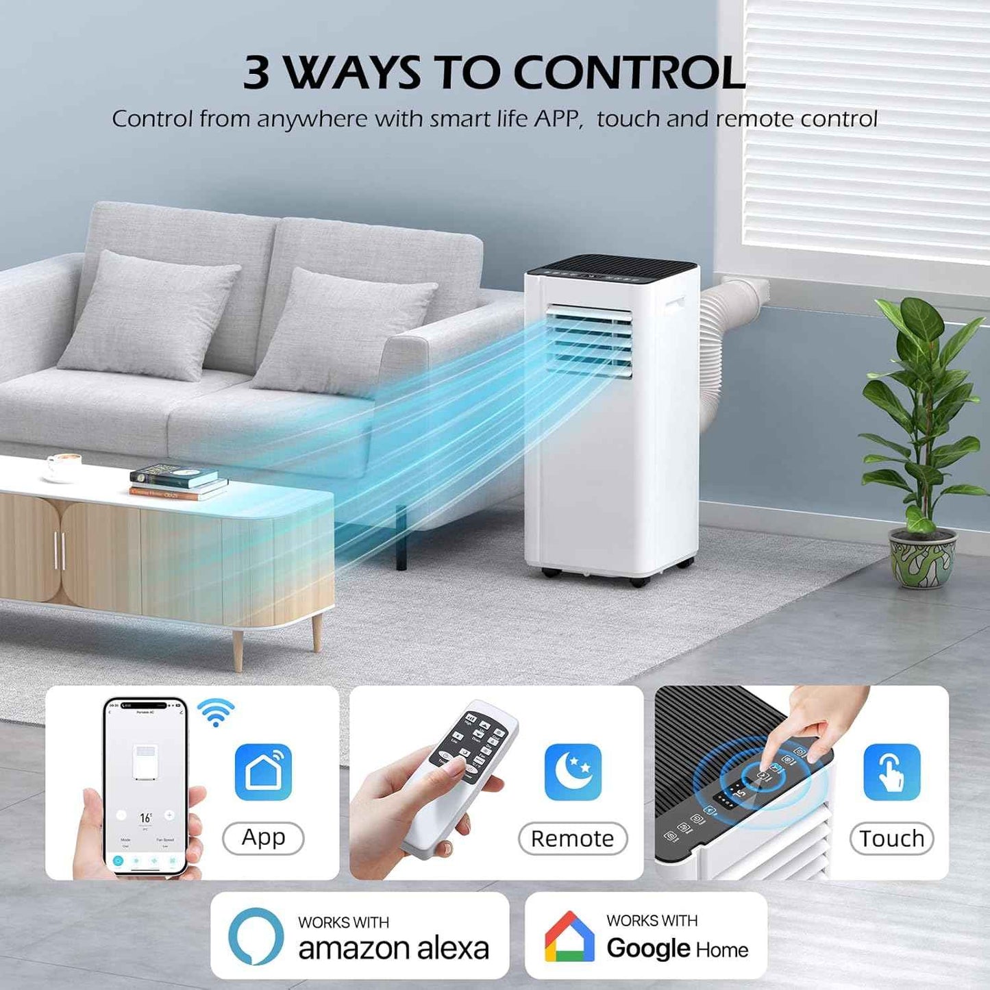 Cendre 16,000 BTU WiFi Portable AC with 40 dB Quiet Mode