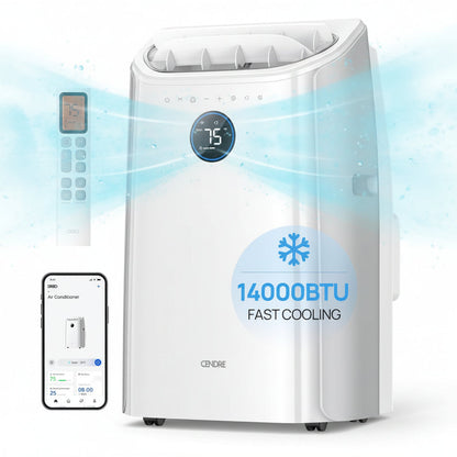 Cendre 12,000 BTU Smart Portable Air Conditioner, Quiet Operation
