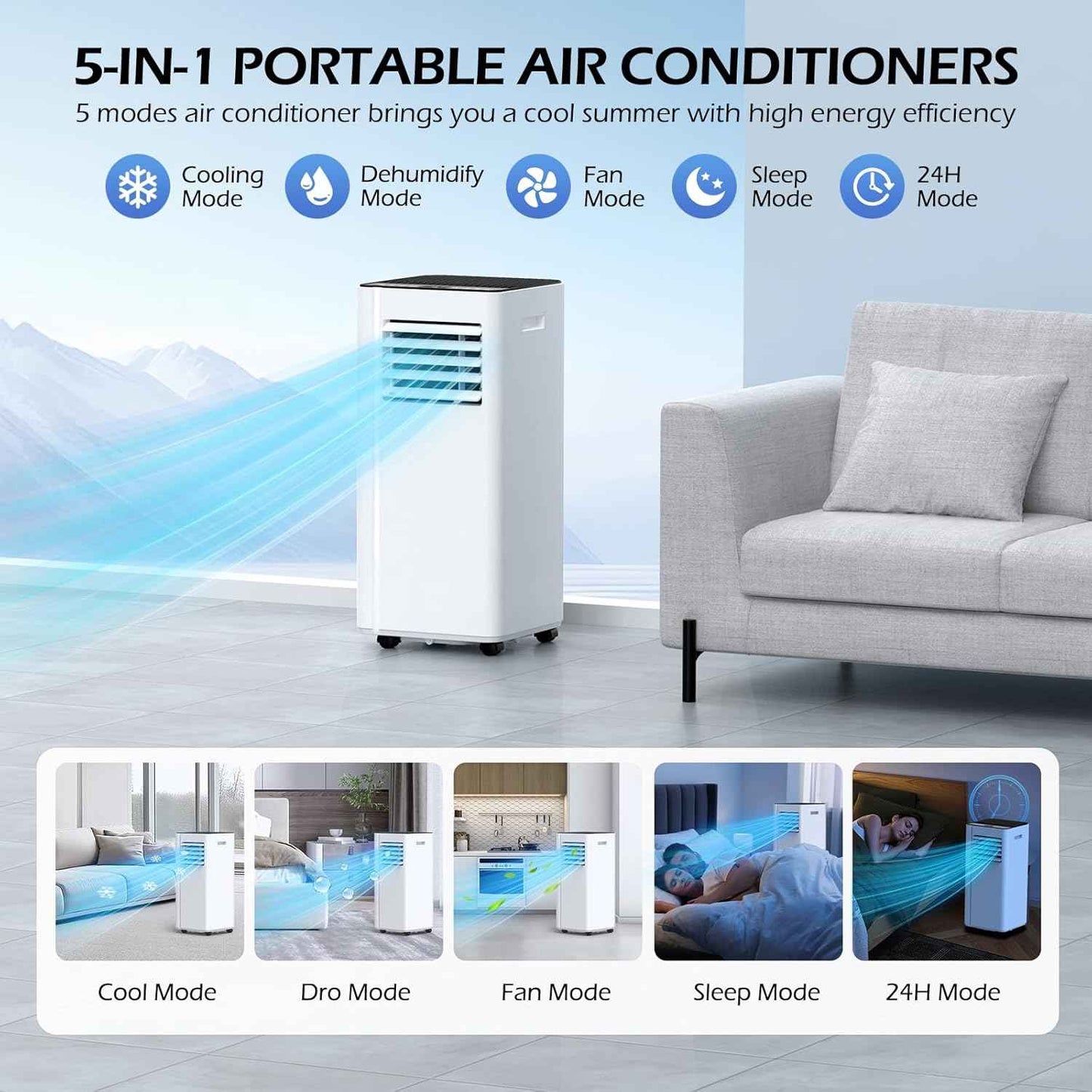 Cendre 16,000 BTU WiFi Portable AC with 40 dB Quiet Mode