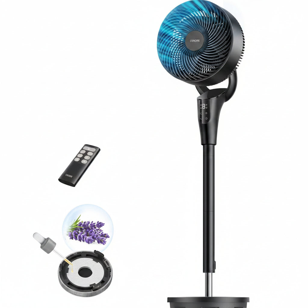 Cendre Max Quiet Oscillating Fan with 8 Speeds & Adjustable Tilt