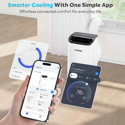 Cendre 14,000 BTU Smart Portable Air Conditioner with WiFi & Remote