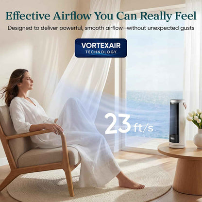 Cendre Quiet 5-Speed Oscillating Tower Fan with Remote