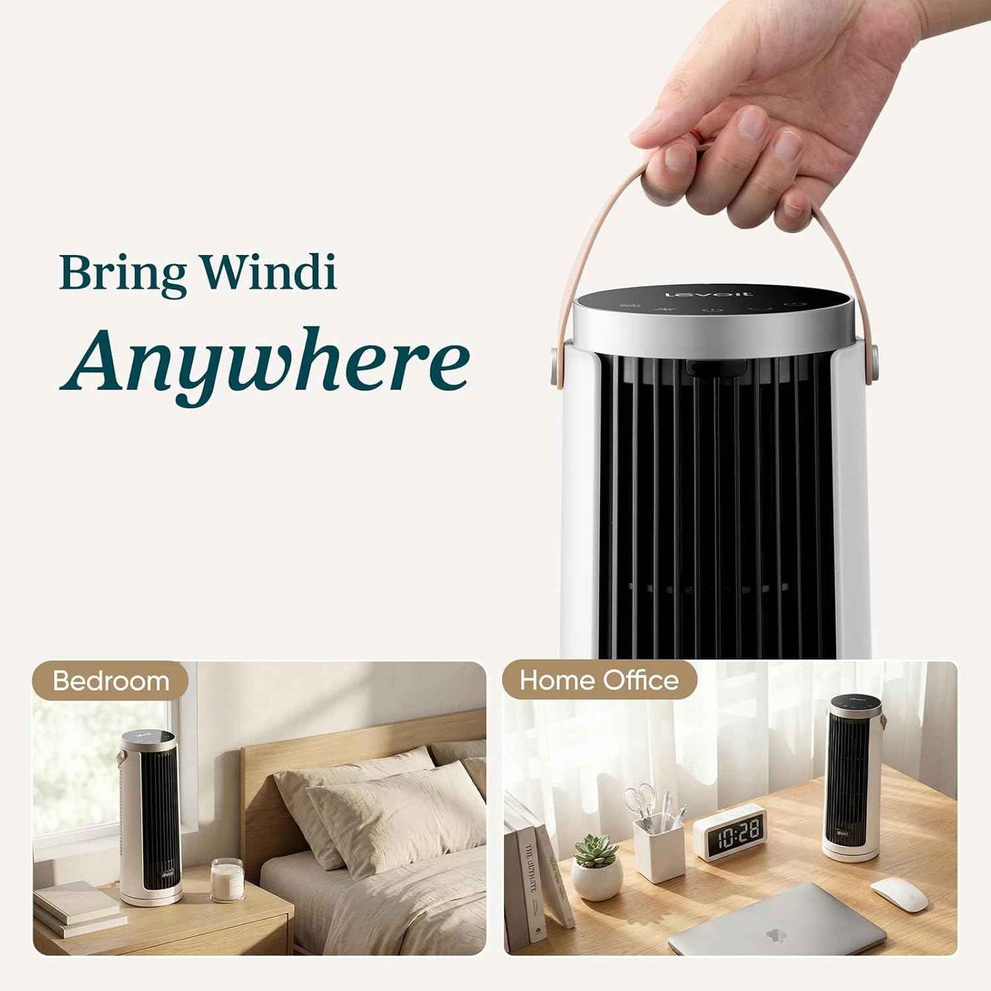 Cendre Quiet 5-Speed Oscillating Tower Fan with Remote