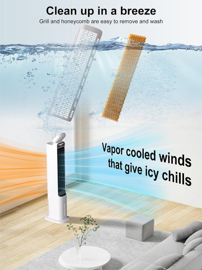 Cendre 3-in-1 Portable Evaporative Air Cooler with 120° Oscillation
