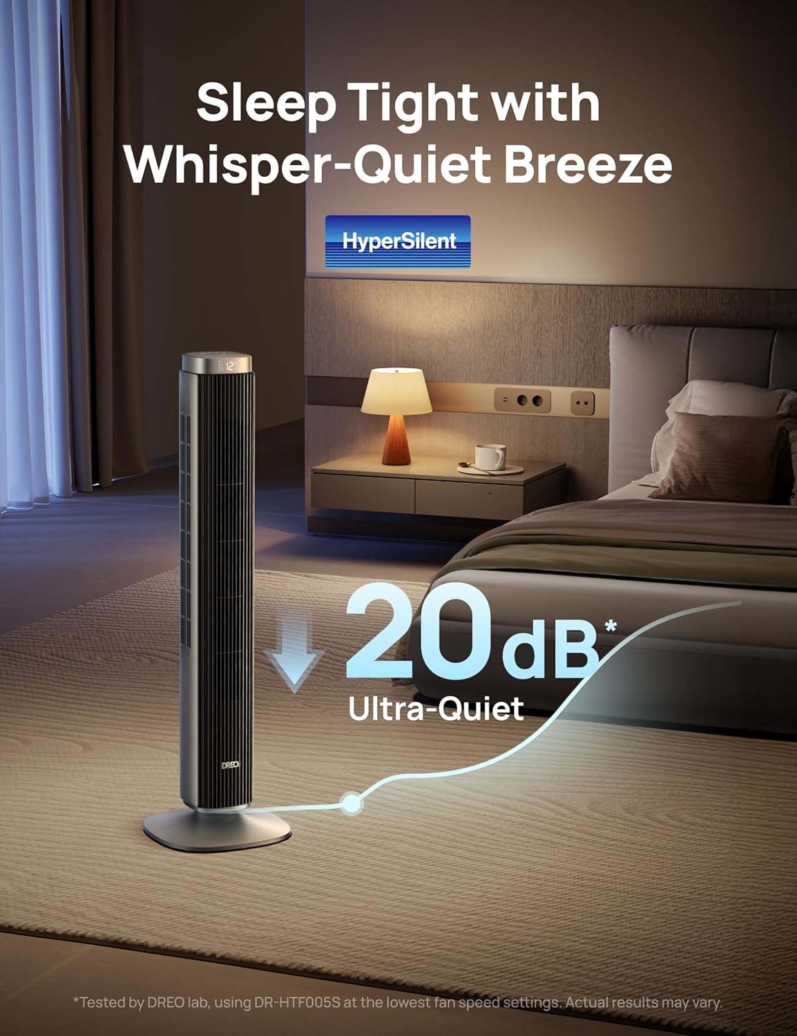 Tower Fan for Bedroom, Standing Oscillating Fan with 40ft Far Airflow, 20dB Quiet, 12 Speeds, 28ft/s Velocity, Smart Control, DC Motor, 42 inch, 90° Oscillation, 4 Modes, 12H Timer, Pilot Pro S