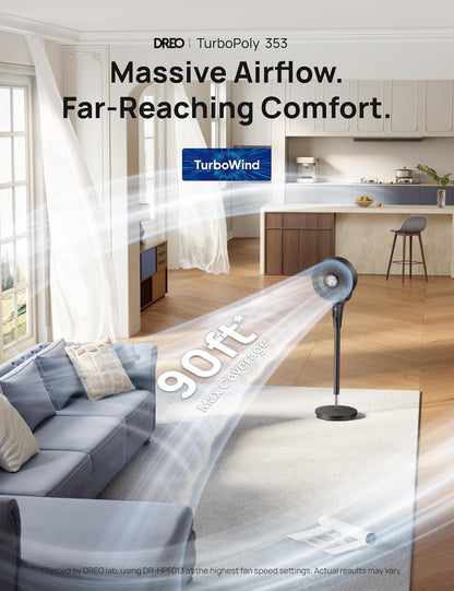 Cendre Max Quiet Oscillating Fan with 8 Speeds & Adjustable Tilt